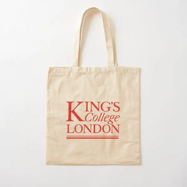 King Is College London Cotton  Canvas Bag Tote Unisex Grocery Foldable Fabric Handbag Casual Designer Shoulder Bag Printed Women