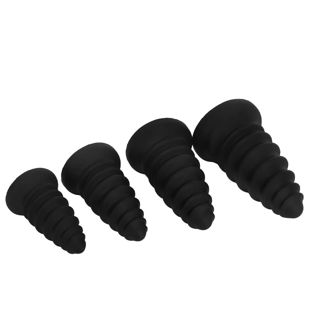 4 Sizes Textured Silicone Dildo Soft Fantasy Anal Plug Unique Thick Dilator G-Spot Butt Masturbator Adult Sex Toys for Men Women