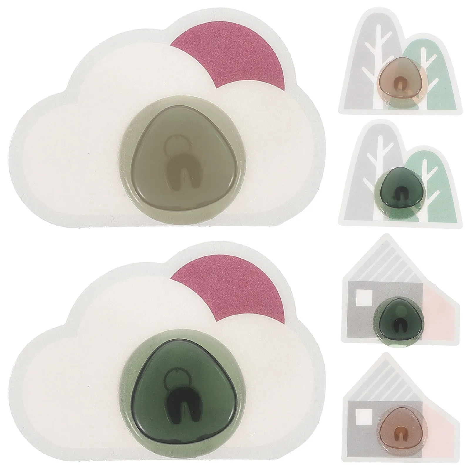 6Pcs Adhesive Wall Hooks No Drill Self Stick Hooks for Bathroom Kitchen Door Wall Decorative Towel Key Hanger