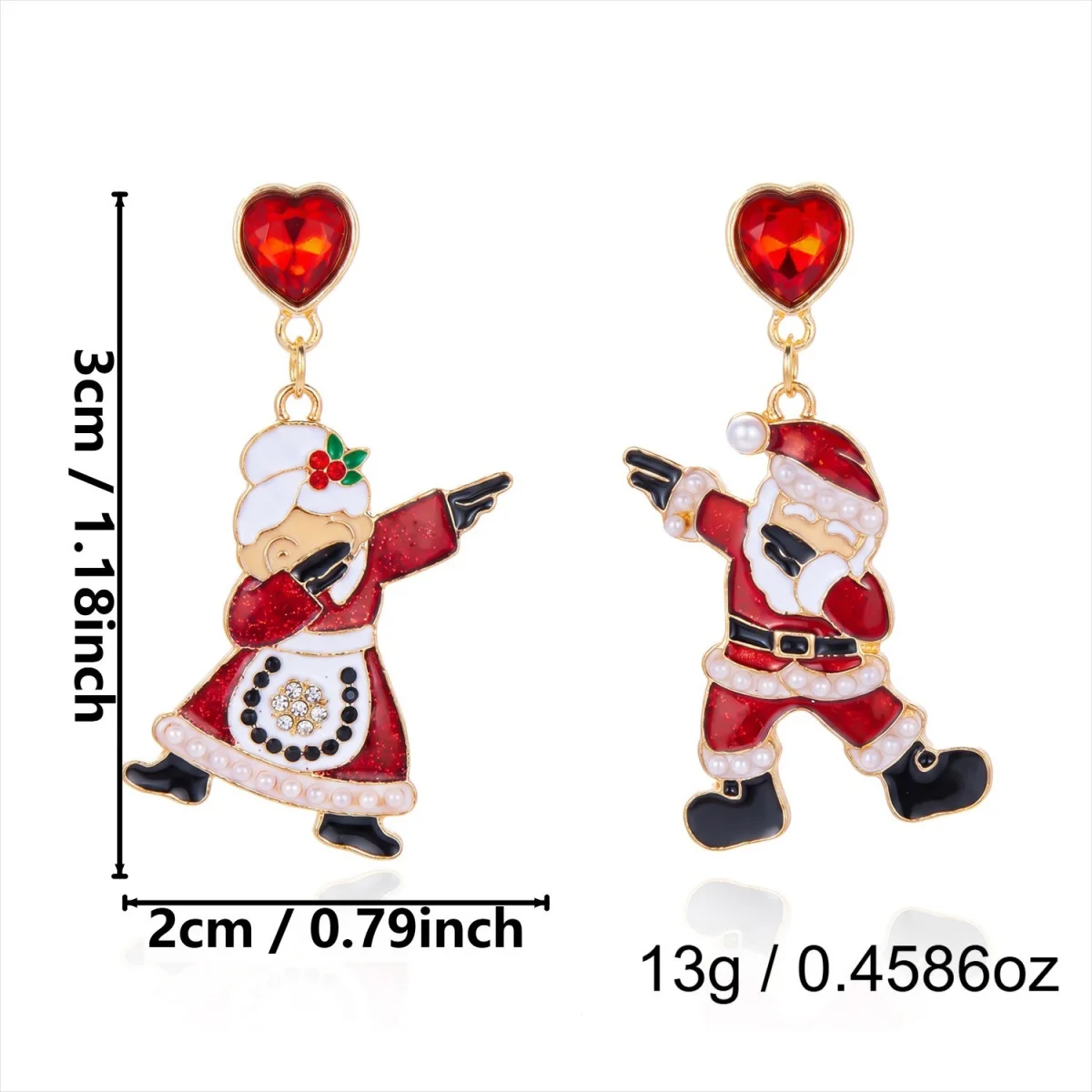 Weihnachtliche Emaille-Ohrringe mit Rentier-Motiv, Schleifen- und Quasten-Design für Damen, Weihnachtsmann-Schlitten, Süßigkeitenhaus, Geschenk-Schmuck – Detail 5