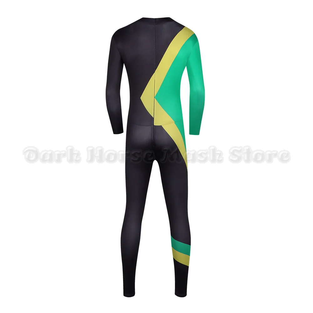 Anime Cool Runnings Cosplay Costume Jamaican Bobsled Team Outfit Bodysuit Costume Adult Men Halloween Party Skating Jumpsuit view 5