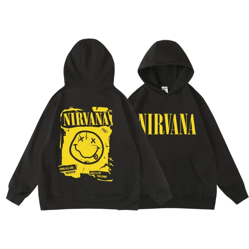 ريترو كورت كوبين نيرفانا مطبوعة مقنعين البلوز كنزة قطيفة 2026 الخريف الشتاء الراقية الفاخرة لكل من الرجال والنساء