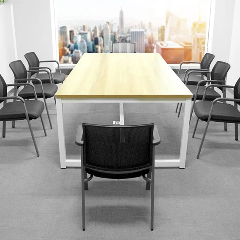 홈 오피스 책상 의자 바퀴 없음, 원격 학습용 인체공학적 메쉬 미드 백 스태킹 팔 의자, 소규모 사무실, 게스트 의자