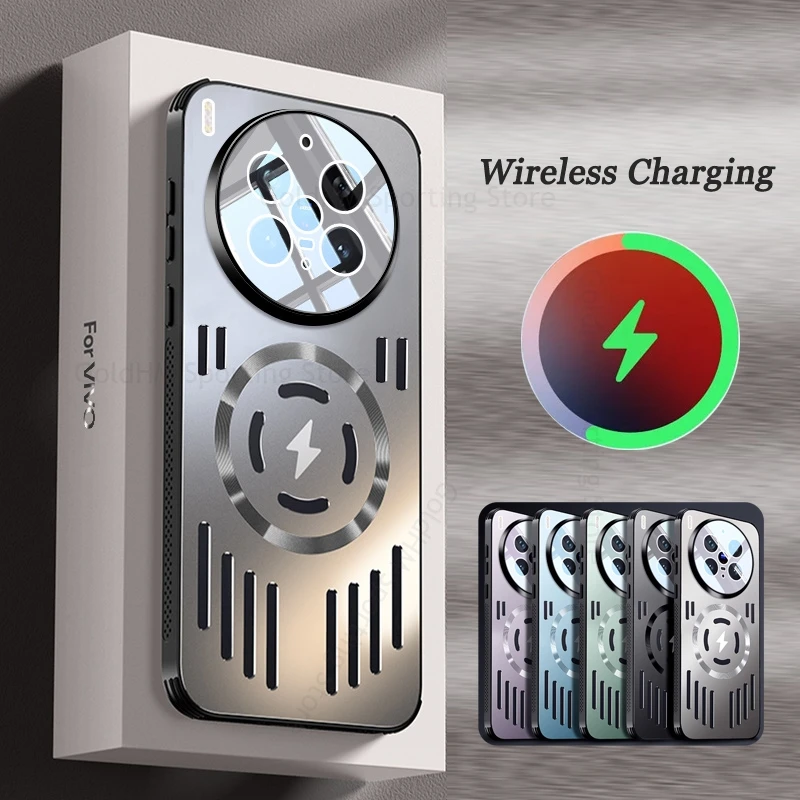 

Cooling Hollow Heat Dissipation Case For vivo X300 X200 Pro Wireless Charger For Magsafe Cover For VIVO X200S X100 X200 Pro mini