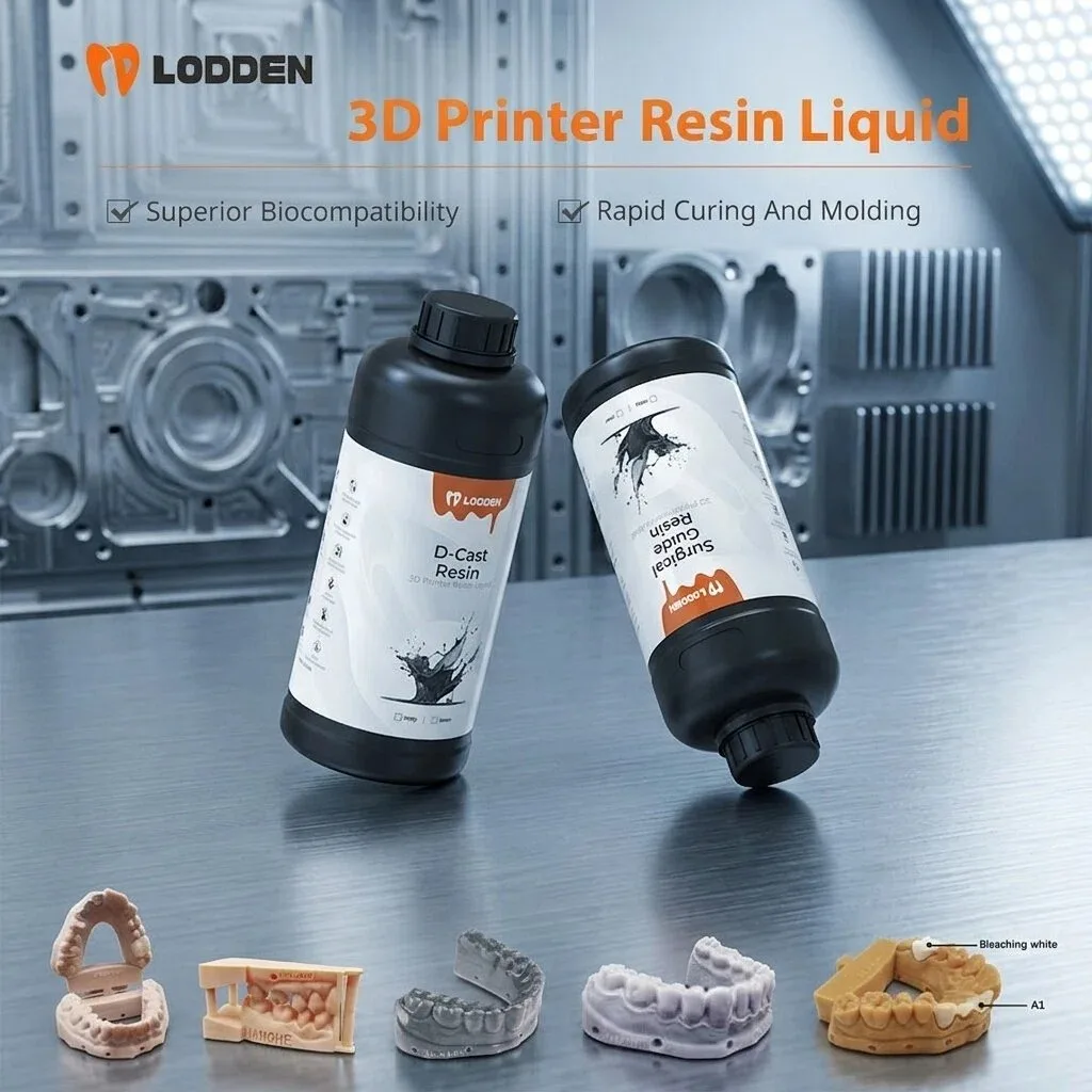 LODDEN Dental 3D-Druckerharz Flüssigkeit Hochpräzise für 405nm UV-Harz 3D-Drucker Modell Ortho Temporäre Restauration Formlabs