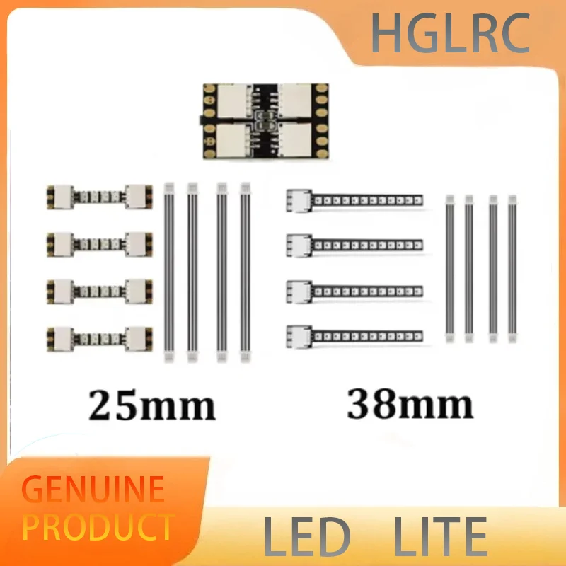 

4PCS HGLRC LED MINI (38mm) / LED LITE (25mm) RGB2020 12 Lamp Beads 38X7X5mm for RC Airplane FPV Freestyle Drones DIY Parts