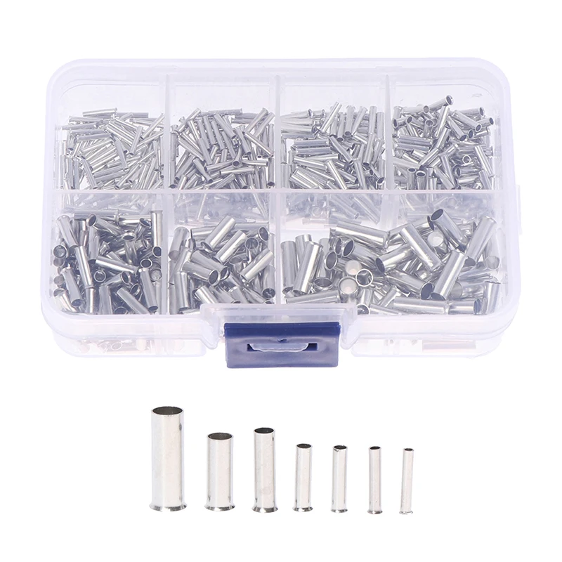 600Pcs 0.5-6.0mm 2Bootlace Ferrules Cord End Electrical Cable Crimp Terminals