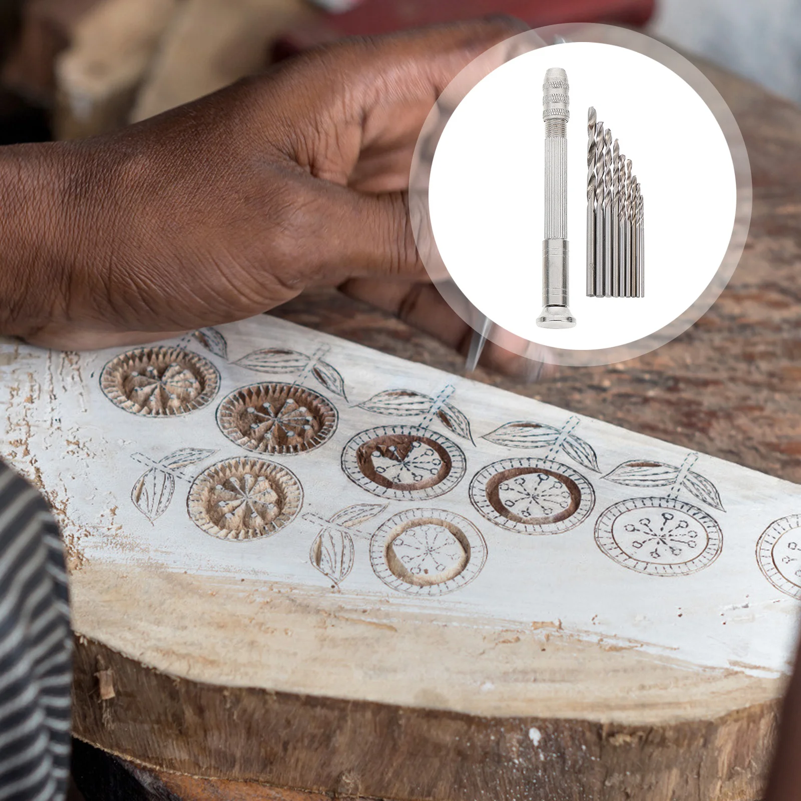 1Set Hand Drill Set Jewelry Making Manual Rotary Drill Precision Tools for Wood Resin Polymer Clay Beads Pendant Drilling Kit