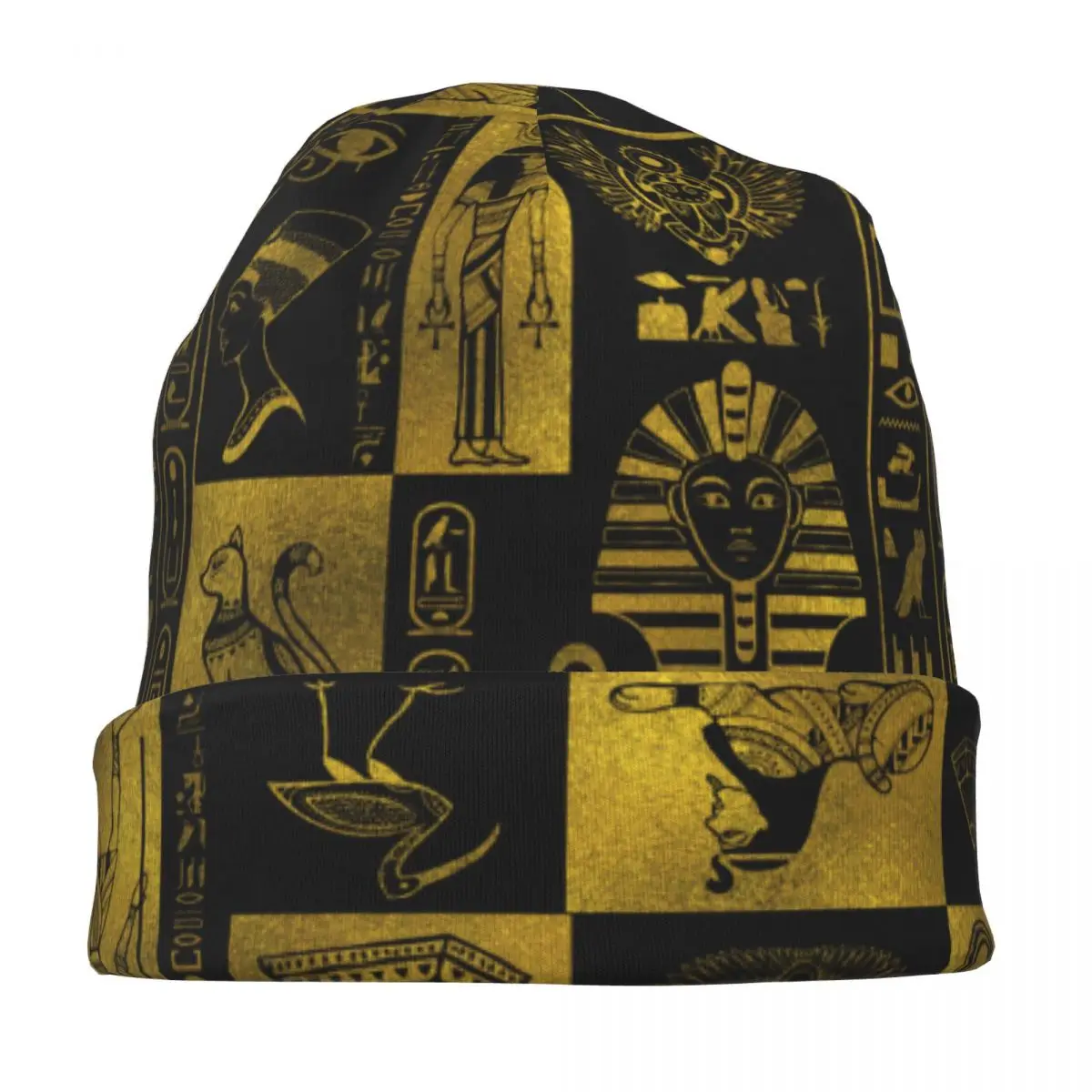 Egyptian Egypt Pharaoh Ethnic Ancient Skullies Beanies Hat Vintage Men Women Outdoor Caps Warm Head Wrap Bonnet