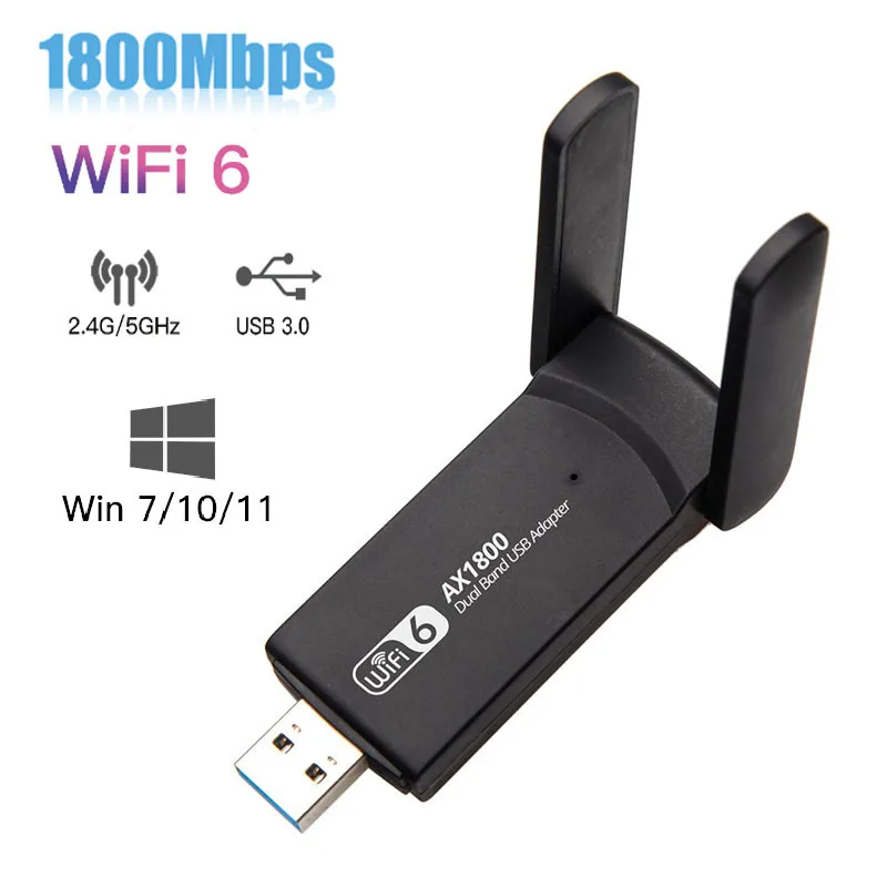 USB wireless network card desktop computer laptop WIFI 6 Gigabit 5G network dual band transmitter receiver 1800M