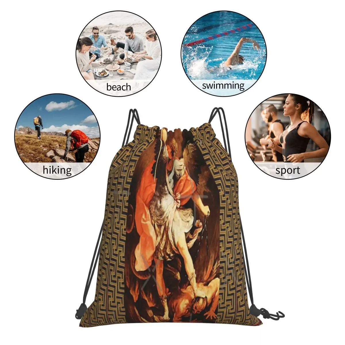 St michael Erzengel Kordel zug Tasche Rucksack Tasche Kordel zug Umhängetasche Kinder Stoff Tasche