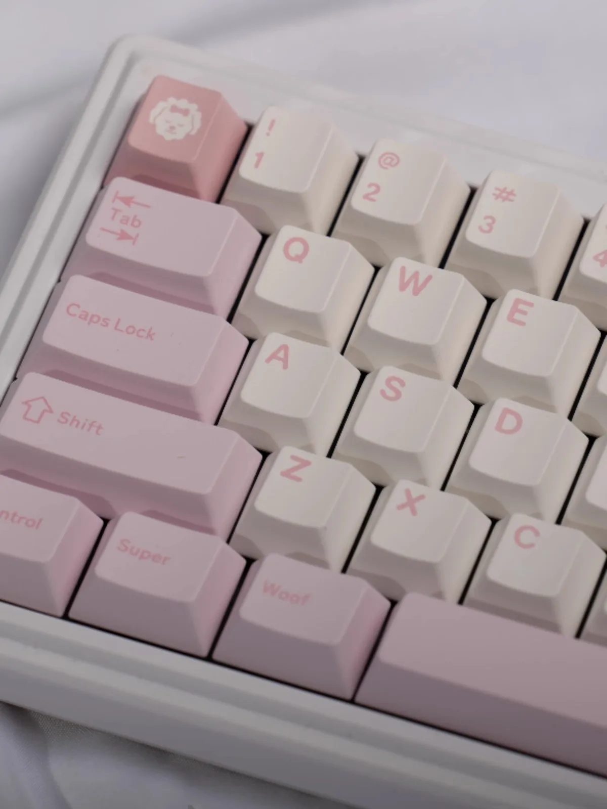 PinkPoodle powder dog PBT, Teclado mecánico de sublimación térmica de cinco lados, juego personalizado de 177 teclas