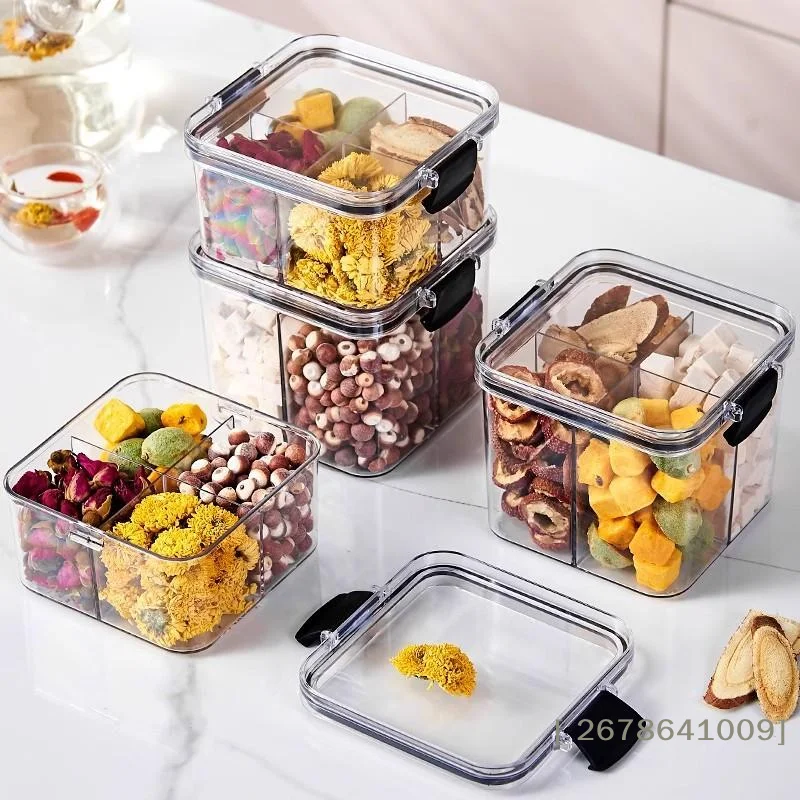 ⚑460ml Sets Stackable Kitchen Sealed Jar Plastic Food Storage Box Multigrain Tank Bottle Dried Fruit Tea Storage Containers