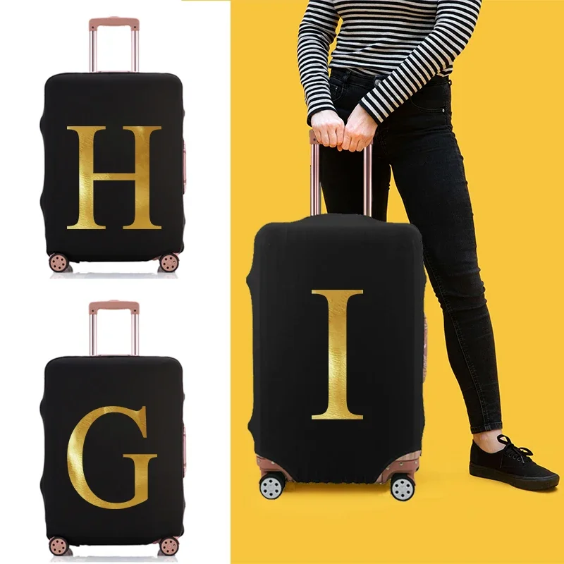 

Travel Case Cover 18-32inch Luggage Protector Medium Suitcase Cover Gold Letter Print Elastic Protection Case for Suitcase