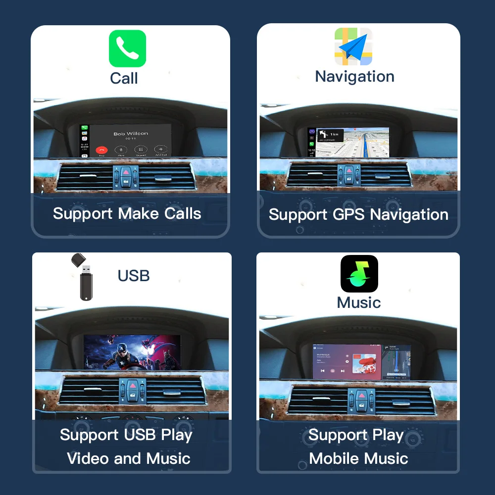 8.8 'لسيارات BMW 3 5 Series اللاسلكية Apple CarPlay أندرويد السيارات E90 E91 E60 E61 2005-2010 CCC CIC راديو الوسائط المتعددة للسيارة مشغل لينكس