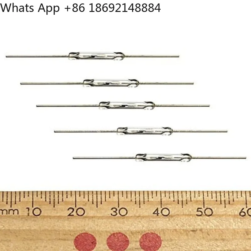 Reed tube, magnetic switch 2 * 14mm magnetic induction reed tube 2X14MM long, white sensitive