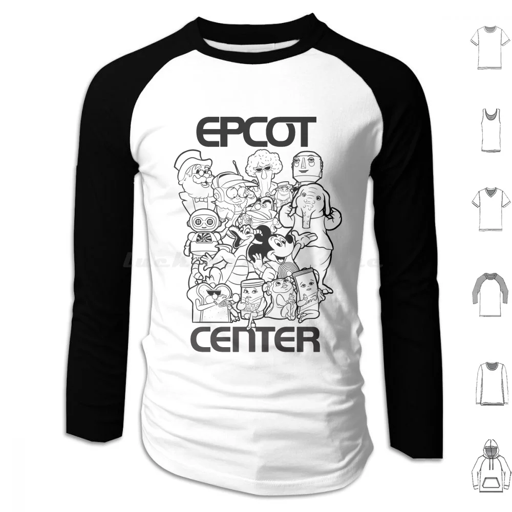 Moletom com capuz Center Memories de algodão com manga comprida Center Figment Horizons Kitchen Kabaret Buzzy Cranium Command Captain Eo Dreamfinder