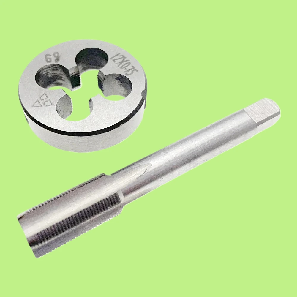 Right Hand M12x0.75 Metric Tap and Die Set  M12x0.75 RH Threading Tool