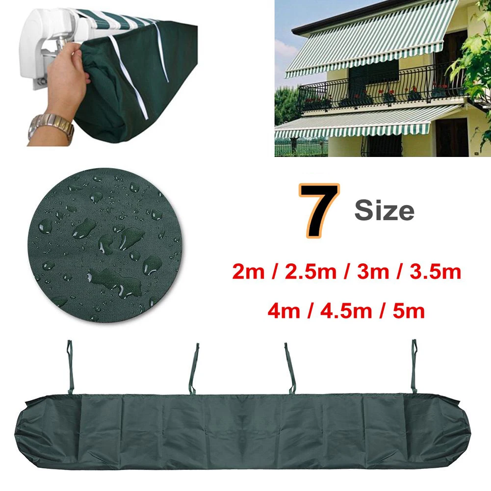 Cubierta protectora para toldo de Patio, 7 tamaños, bolsa de almacenamiento para cobertizo de lluvia, cubierta para lluvia, persiana enrollable retráctil, cubierta antipolvo para toldo