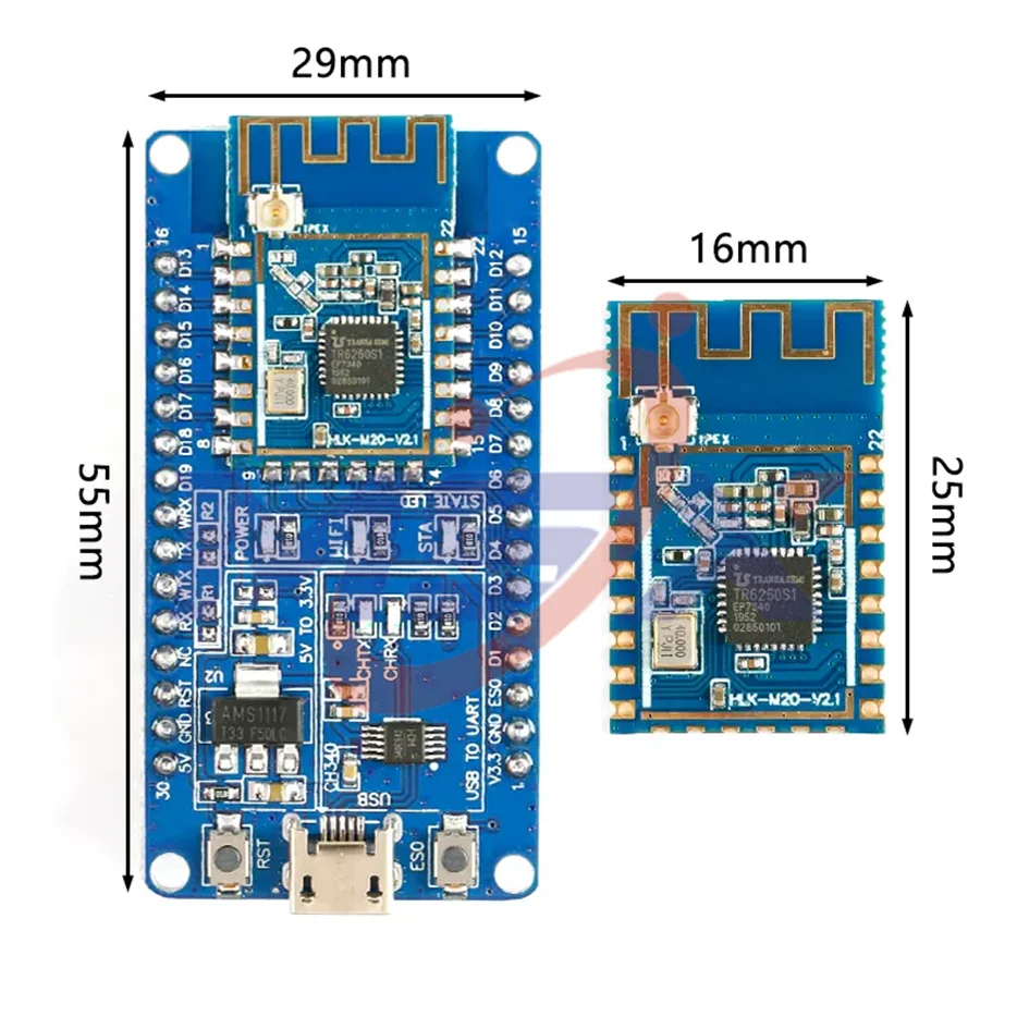HLK-M20 Serial WiFi Module IoT Serial to WiFi Wireless Transparent Transmission Low Power SDK Development Board