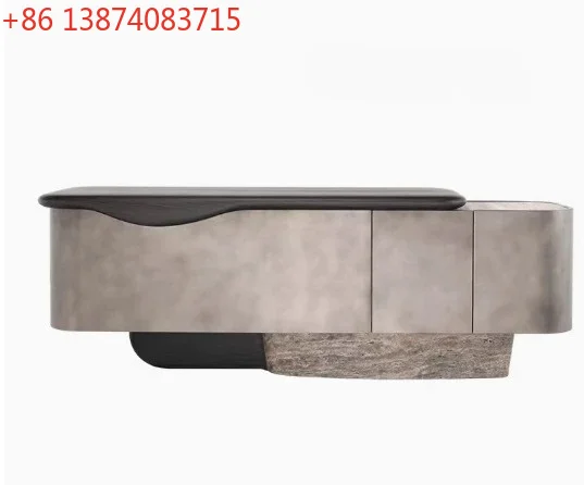 light luxury solid wood lifting wine cabinet villa living room dining side cabinet high-end locker extremely