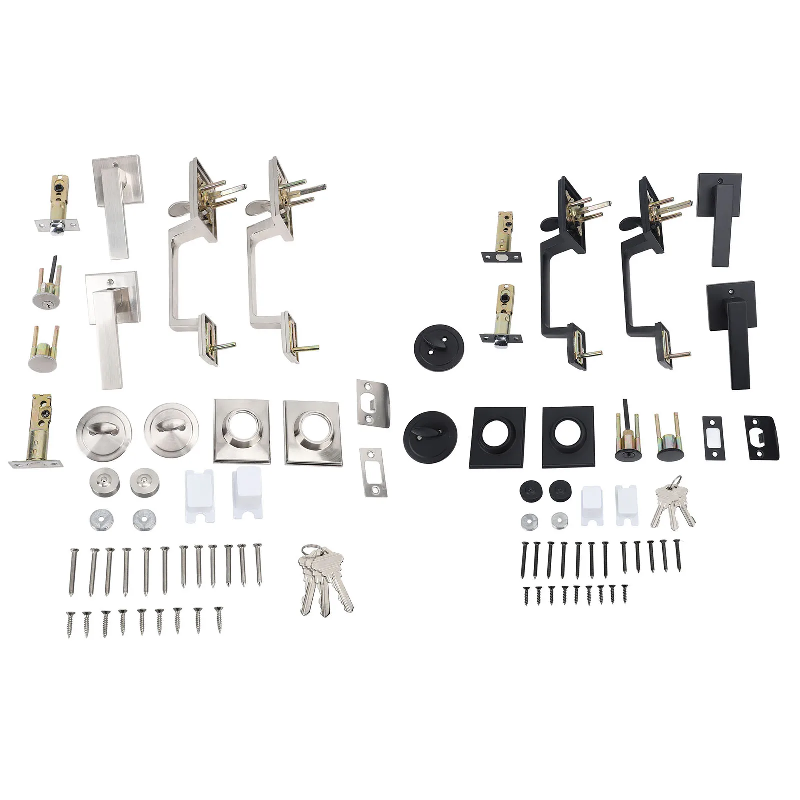 

Double Door Handle Set Hole Spacing Adjustable Heavy Duty Modern Double Front Door Handle Set Double Door Handle Set