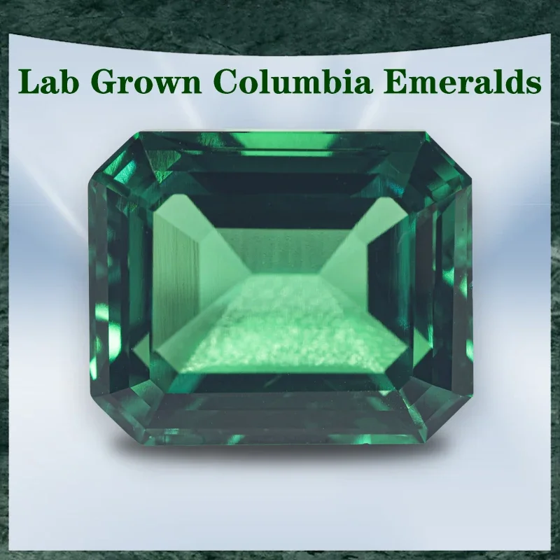 

Lab Grown Emerald Selectable AGL Certificate Rectangle Shape Hydrothermal Colombia Size 9x11mm for Diy Jewelry Making Materials