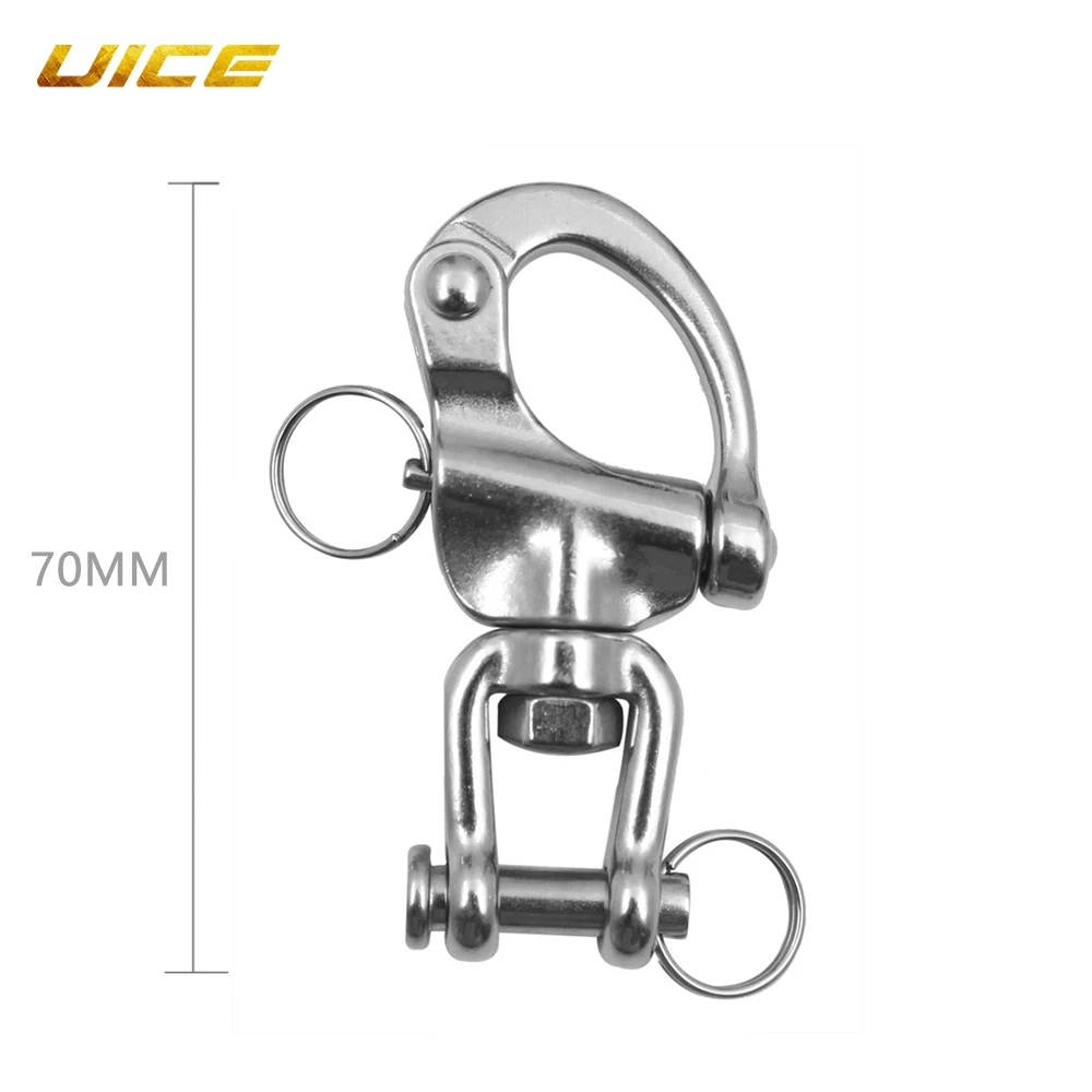 70mm 316 Stainless Steel Boat Marine Jaw Swivel Snap Shackle For Surfing Sailboat Spinnaker Halyard Accessories