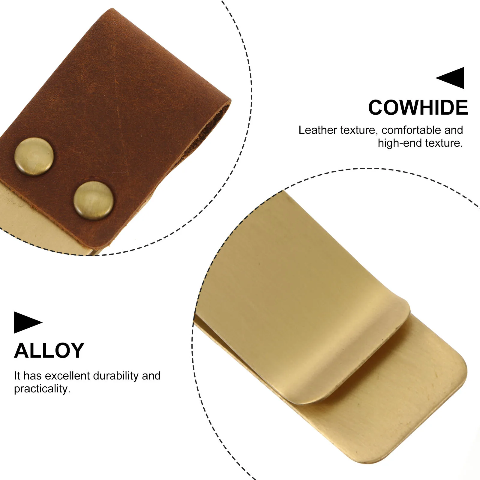 3 個のメモ帳ペンホルダー クリップ付き 本物の牛革合金ペンクランプ 安全な取り外し可能なループ バインダーノートブック鉛筆オーガナイザー用