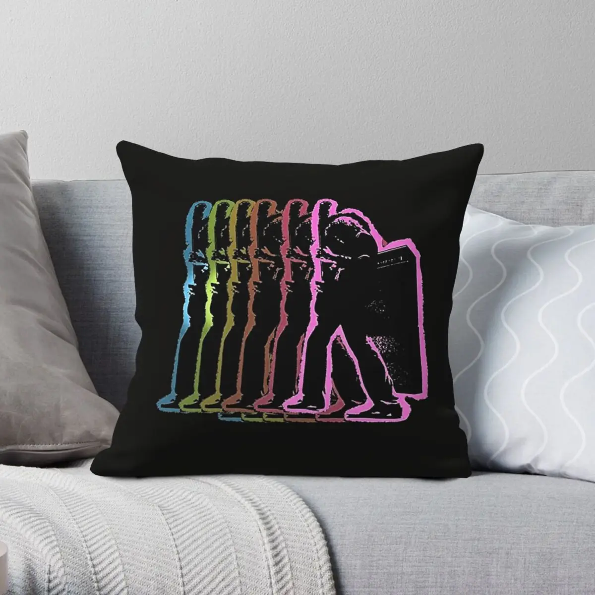 T. Rex Electric Warrior Square Pillowcase Polyester Linen Velvet Creative Zip Decorative Pillow Case Sofa Cushion Cover