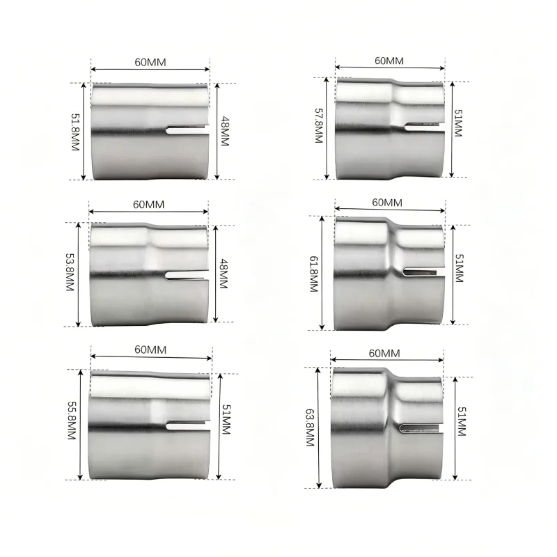 Universal Motorcycle Exhaust Pipe 52/58/62/64MM Conversion 51MM Aperture Converter Adapter Escape Reducer Muffler Connector