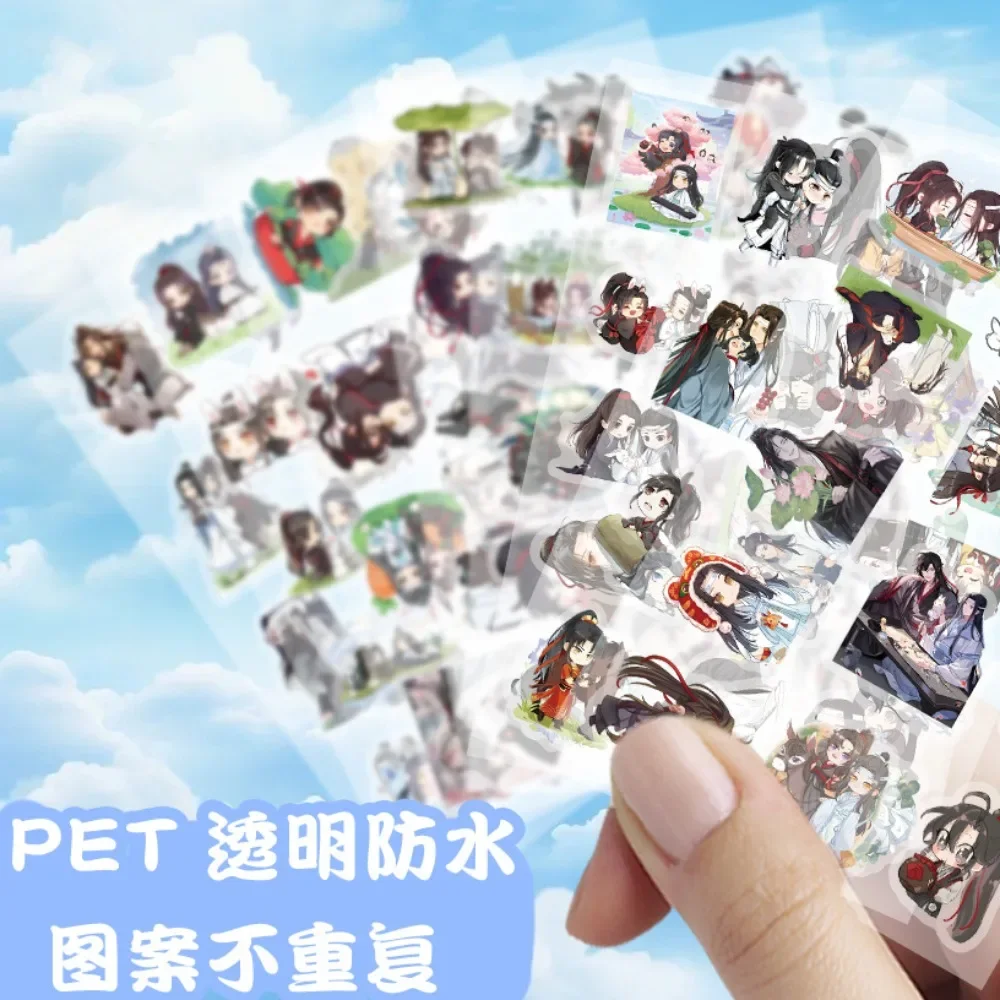 100Pcs Anime Mo Dao Zu Shi Cartoon Q Version Role Playing Wei Wuxian Stickers DIY Decals for Helmet Water Cup Luggage Skateboard