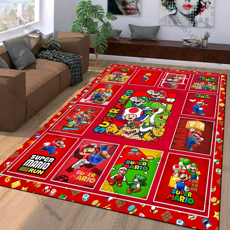 15 Size Super Mario Bros Movie Game Large Carpet Living Room Home Decor Sofa Table Rug Anti Slip Chair Lounge Floor Mat Carpet