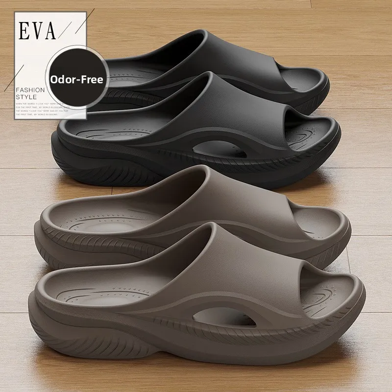 

Мужские летние уличные носимые тапочки Thi Bot, противоскользящие, устойчивые к запаху домашние домашние тапочки, удобные сандалии на плоской подошве из ЭВА