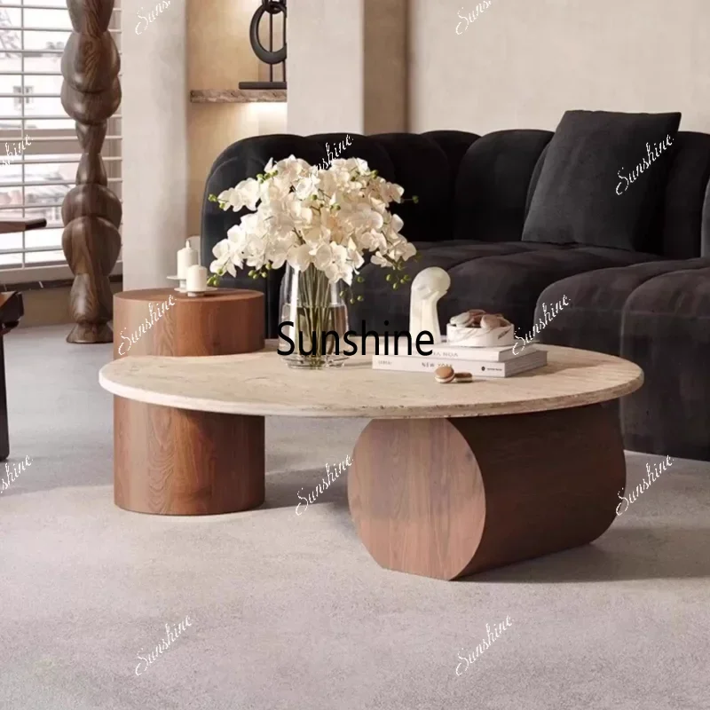 Wabi Sabi Modern Coffee Table Unique Round Nordic Rustic Coffee Table Bedroom Low Mesas Auxiliares Para Salones Home Furniture