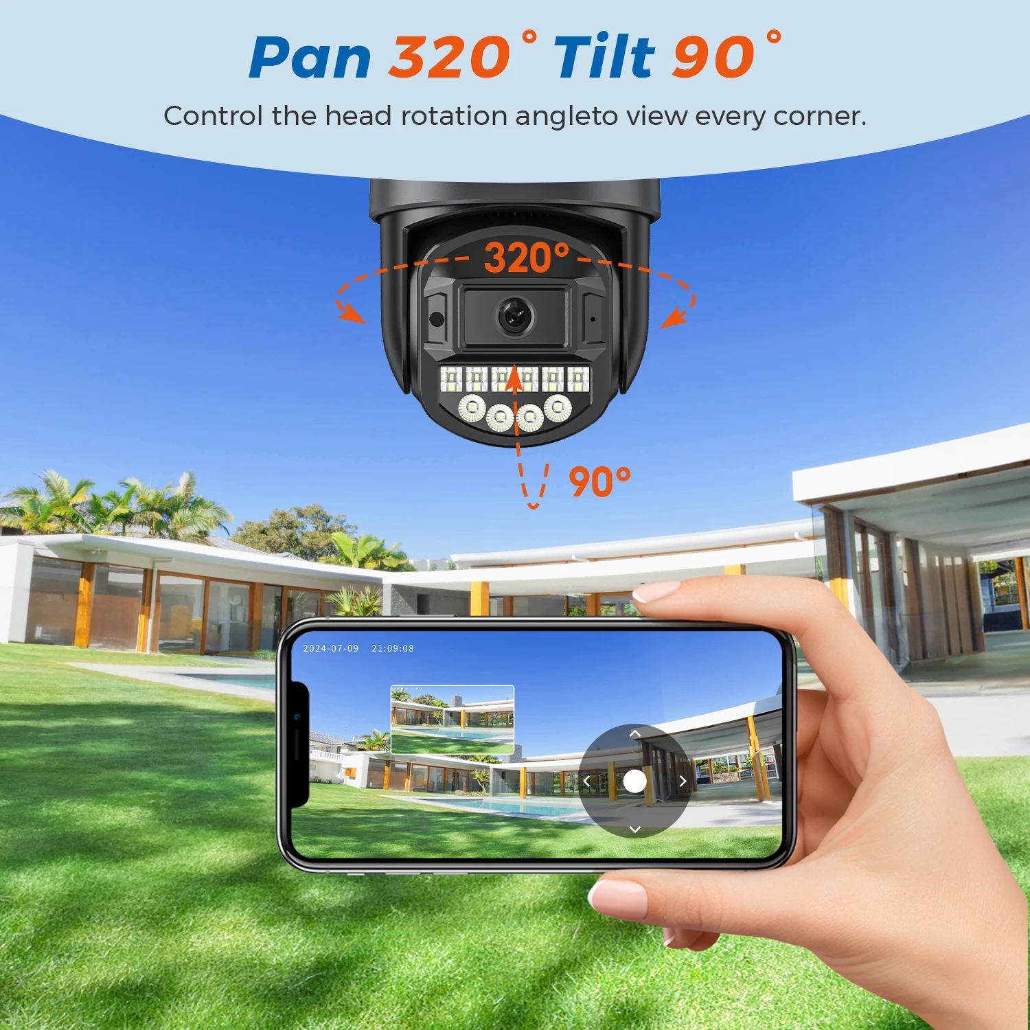 10MP 5K Wifi IP Kamera Outdoor 2,4 GHZ 5GHZ PTZ Überwachungskamera Dual Objektiv Dual Bildschirme E-Mail Alarm 4K Sicherheit Schutz – Detail 8