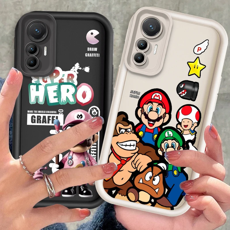 Cute Supers M-Marios Cartoon Eye Ladder For Xiaomi MI 14 12T 11 Lite Poco M3 X5 X4 F5 F4 F3 F2 GT Pro 5G Soft Phone Case