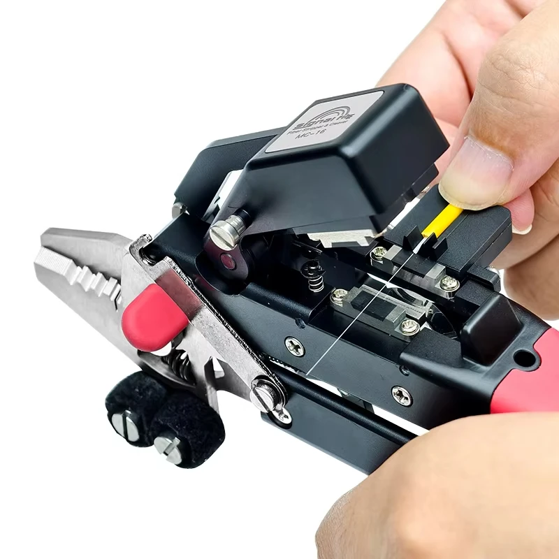 11 in 1 MC-16 Multi-Function Wire Stripper and Optic Fiber Cleaver Fiber Cut Kevlar Optical Fiber Stripping Tool Miller Pliers