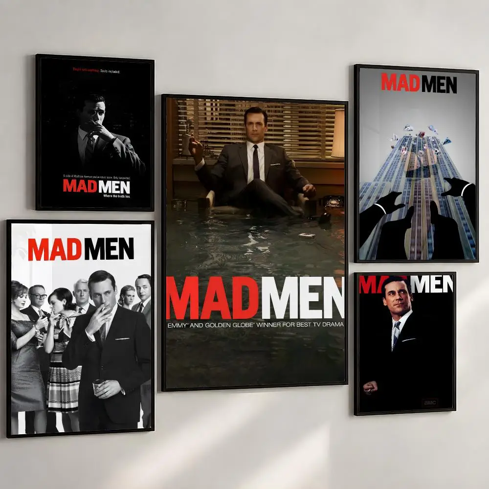 Series Mad Men Don Draper Drama Poster PP Wall Art Print Removable Water-Resistant Home Decor for Bedroom Apartment Gift