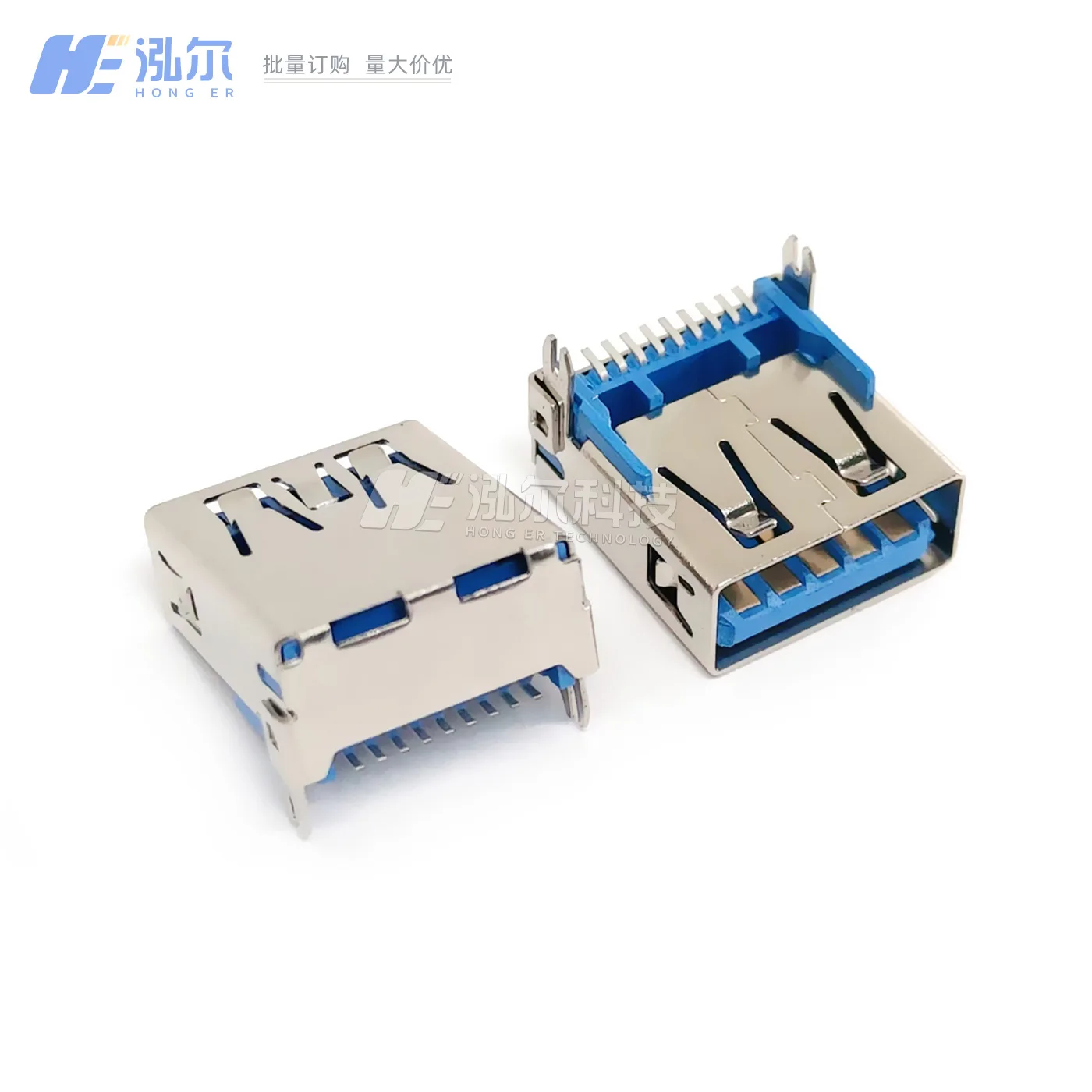 For USB3 0 AF Female 9PIN Harpoon Pin Board Length = 14.5mm Horizontal USBA Female Connector