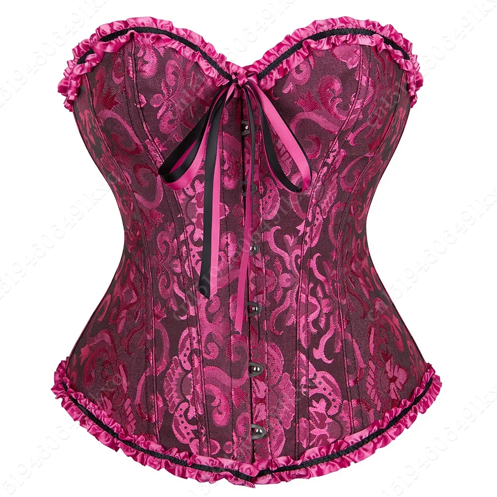 

CosplayEuropean And American Court Ladies Fashion Corset Tops,Oversized Bust,Sexy Lace Jacquard,Black Rose Chromosome Body Shape