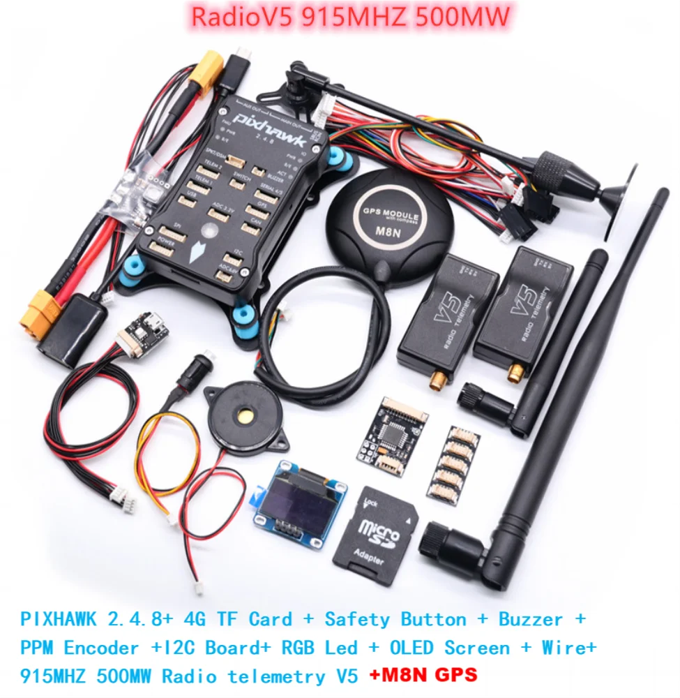 Pixhawk PX4 PIX 2.4.8 32 Bit Flight Controller Autopilot with 4G SD Safety Switch Buzzer Radio Telemetry