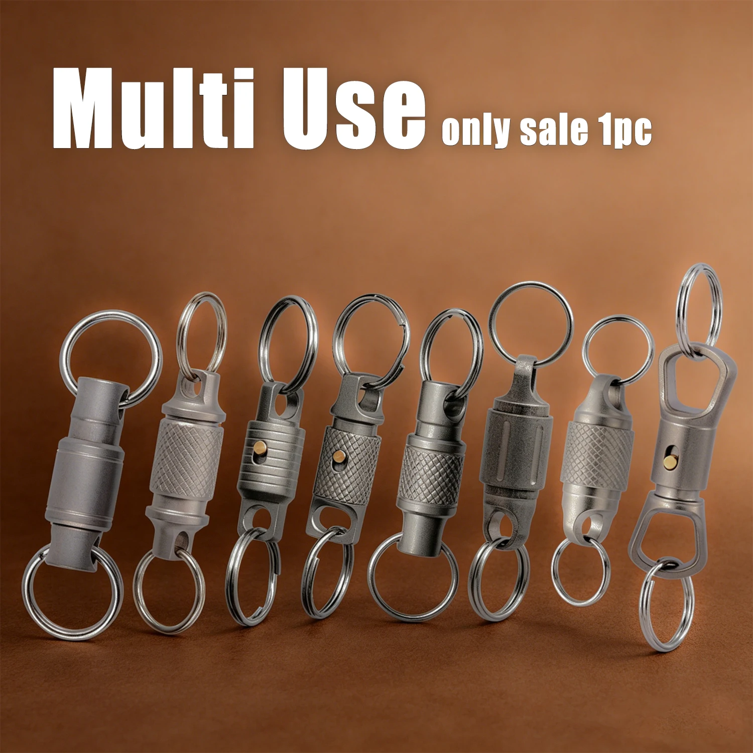 Multi style double headed buckle, titanium alloy keychain, stainless steel keyrings, men's car keychain