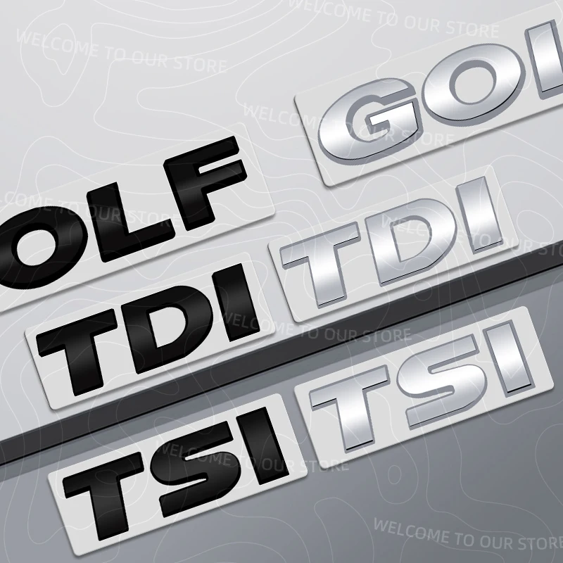 ABS 소재 3 4 5 6 7 8 TSI TDI 로고 R32 GTD MK7.5 MK4 MK5 MK6 MK7 MK8 자동차 트렁크 3D 엠블럼 리어 바디 배지 스티커 액세서리