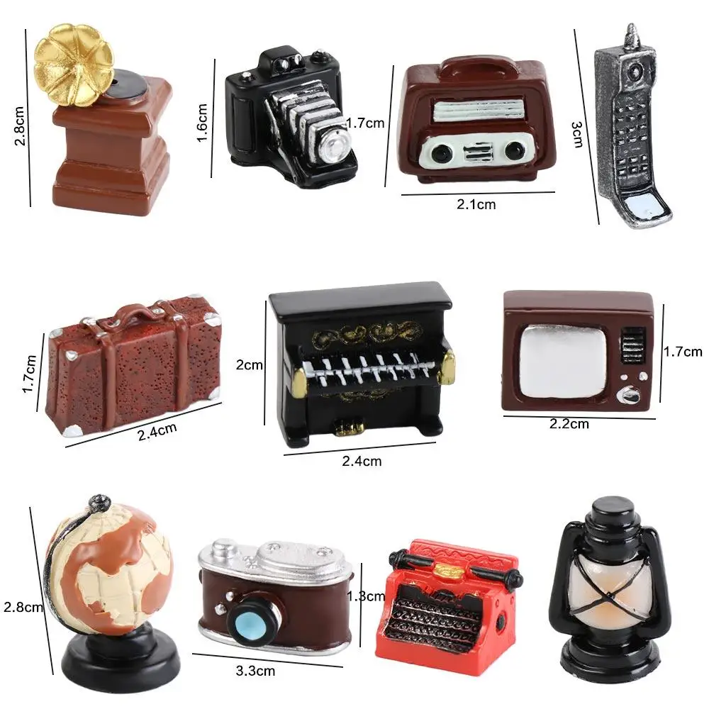 Home Decoration Retro Nostalgic Figurine Doll Houses Figure Retro Camera Miniatures Model Resin Creative