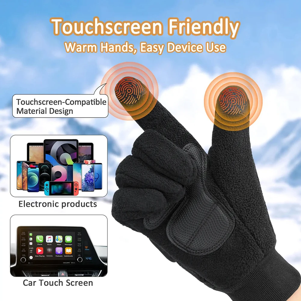 Winter Heated Ski Gloves Rechargeable Hand Warmers 3 Level Adjustable Heating Customed Warmth For Motorcycle Tourings