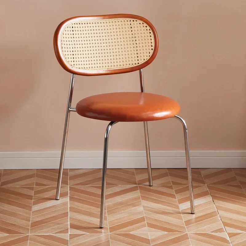 

Medieval dining chair home backrest dining table French retro creative Nordic designer milk tea shop