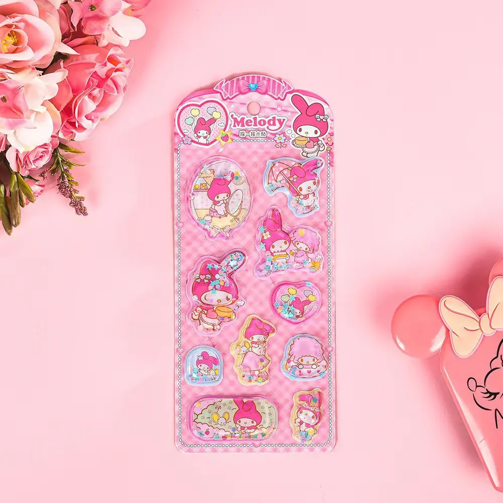ホットステッカーハローキティハンギョドンシナモロール 3D 透明ゼリーステッカークリスタルかわいい装飾ステッカー電話ケース diy おもちゃ