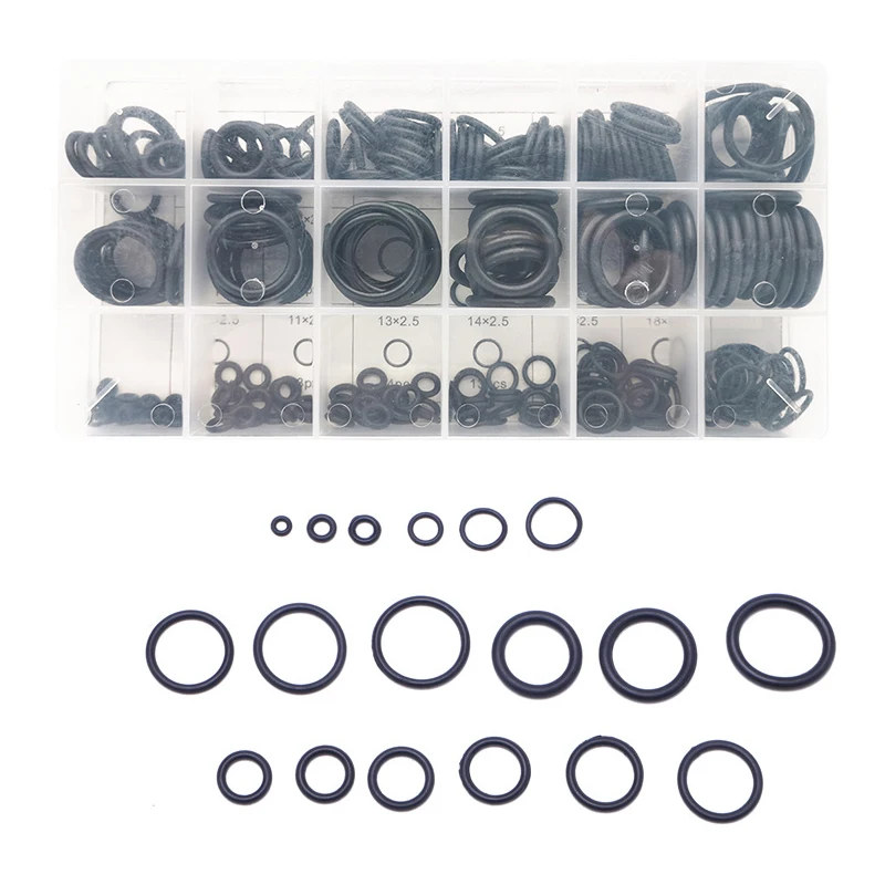 Air Conditioning O-Ring Seals Black Nitrile Rubber Universal Fit Gaskets