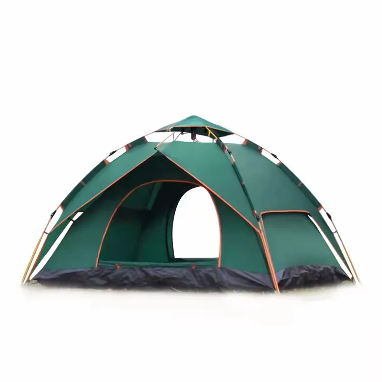 

Outdoor double-decker tent 3-4 people travel picnic tent Rainproof double wild automatic camp tent